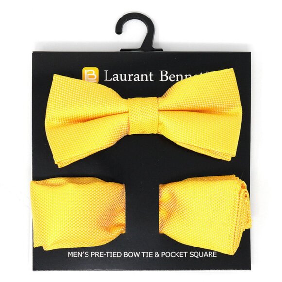 Bow Tie and Pocket Square/ Hanky Set - Gold / Yellow - NWT - Picture 1 of 4